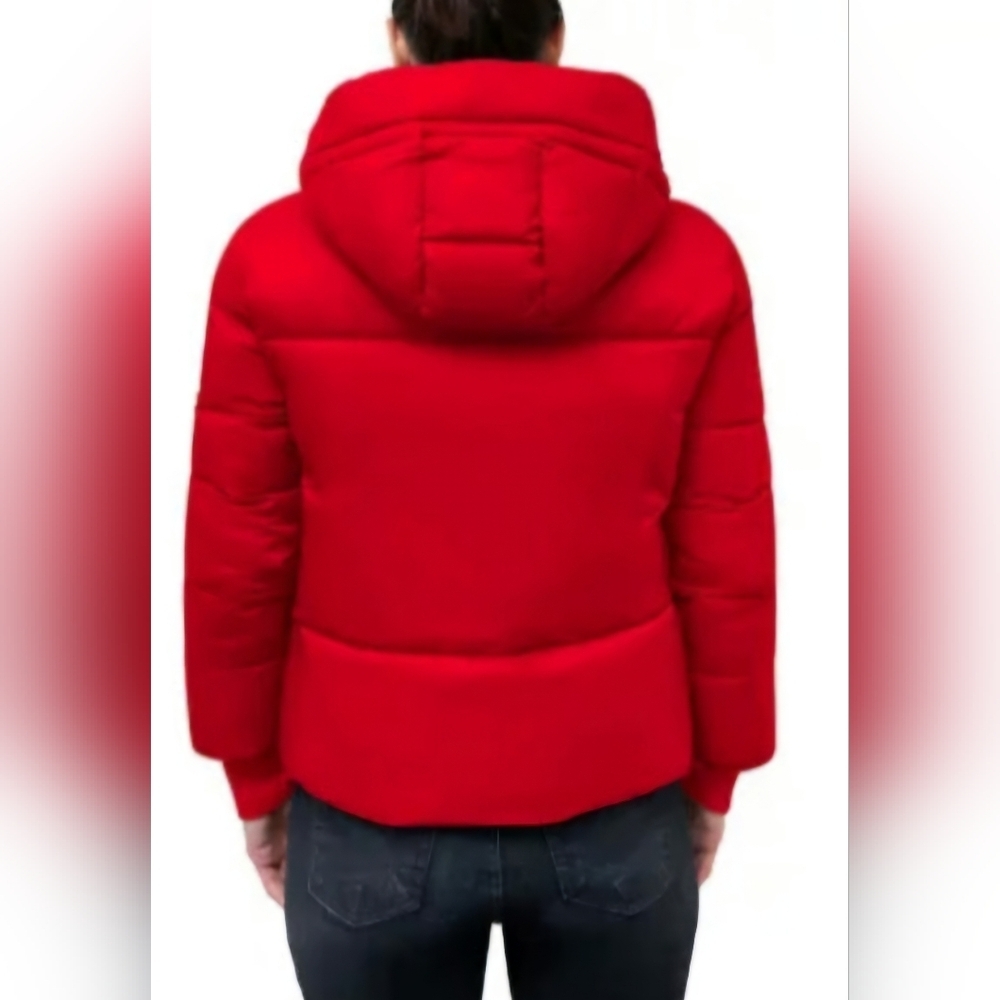 BCBGeneration Premium Performance Women's Red Puffer Jacket with Hood (S) - Picture 8 of 8
